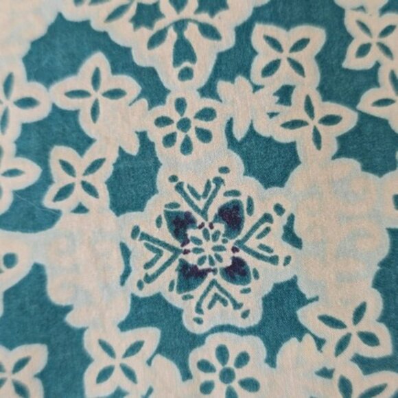 Talbots Women's Blouse Size Small Petite SP Blue Green Tropical Wood Beading - Picture 11 of 15